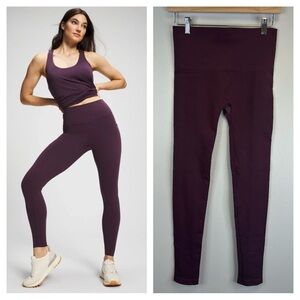Soma M burgundy Leggings full length yoga Pilates sports gym workout running